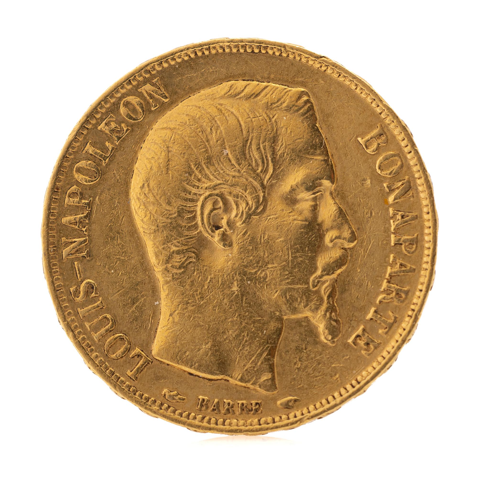 Guldmynt Frankrike, Louise-Napoleon Bonaparte 20 Francs 1852.