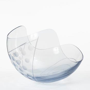 Helén Krantz, skål, glas, unik, Orrefors 2001.