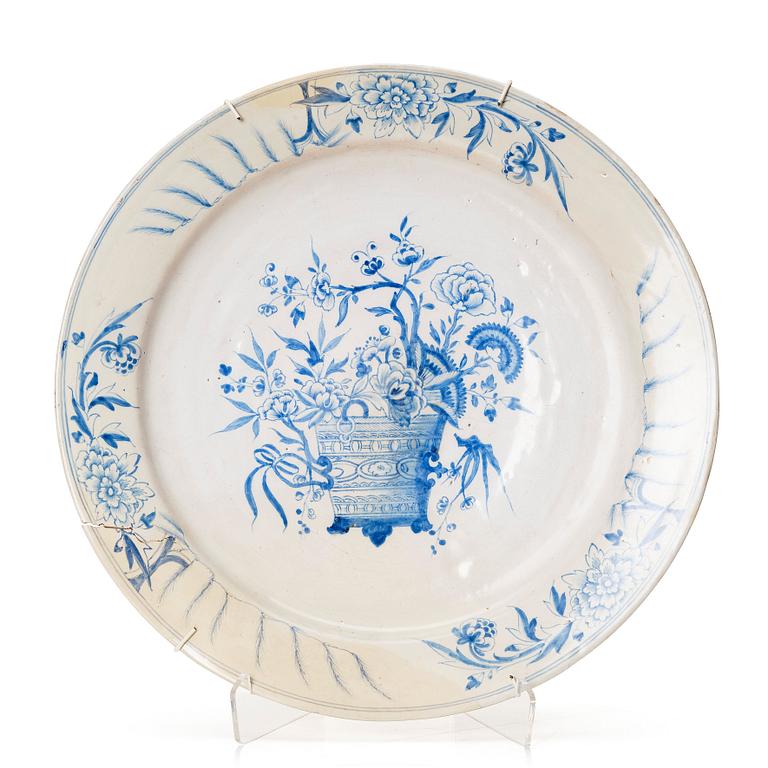 A Swedish Rörstrand faience dish, dated 1755.