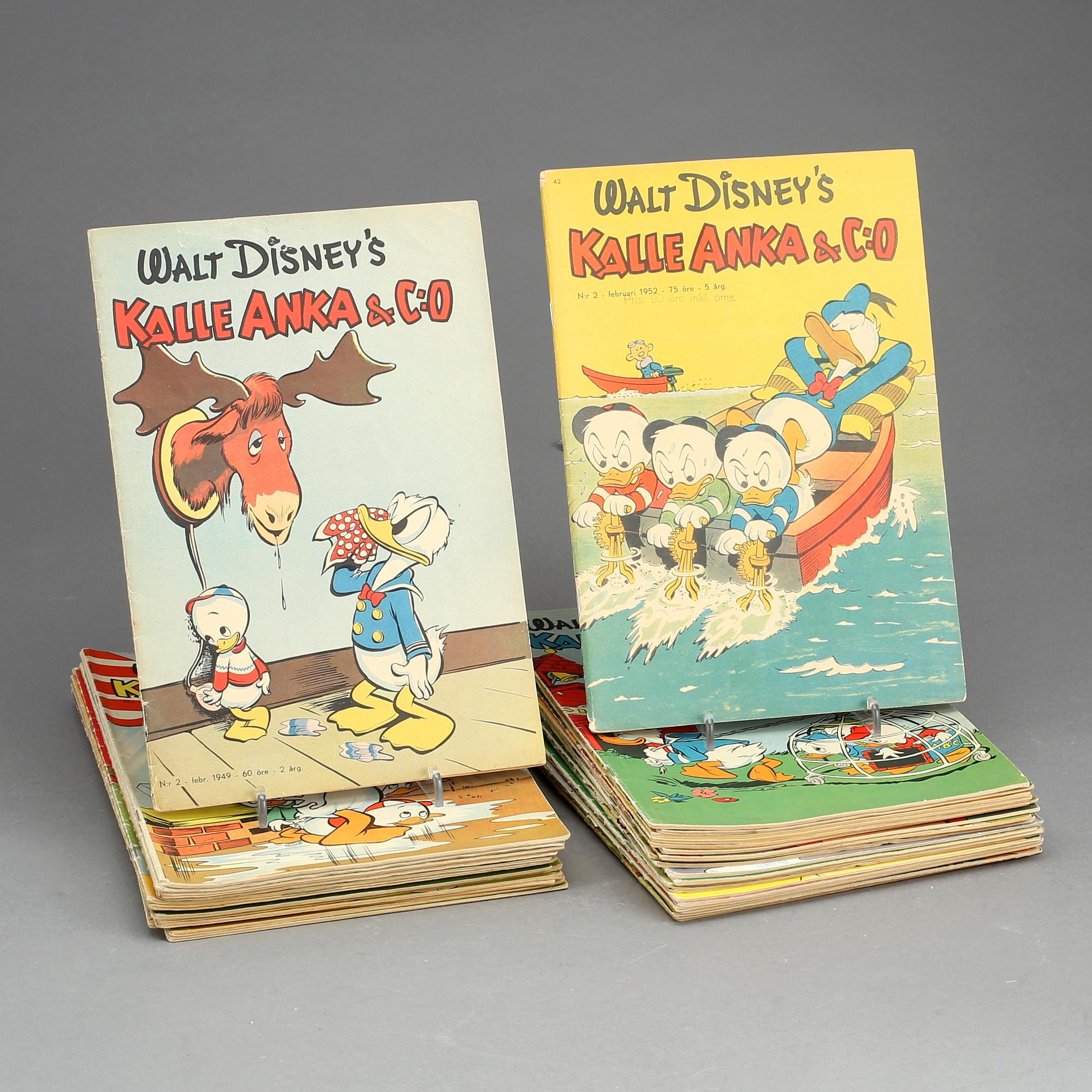 SERIETIDNINGAR, Kalle Anka, 35 nummer, 1949-1954.