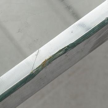 A TOBIA SCARPA GLASS TOP SOFA TABLE.