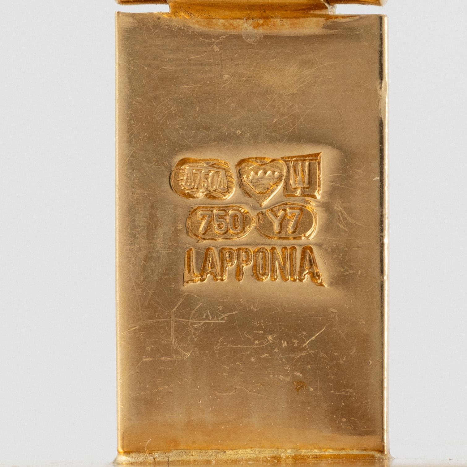 Lapponia, a pair of cufflinks, 18K gold, Finland 1976.