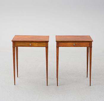 A pair of Swedish Empire tables. First half of the 19th century.