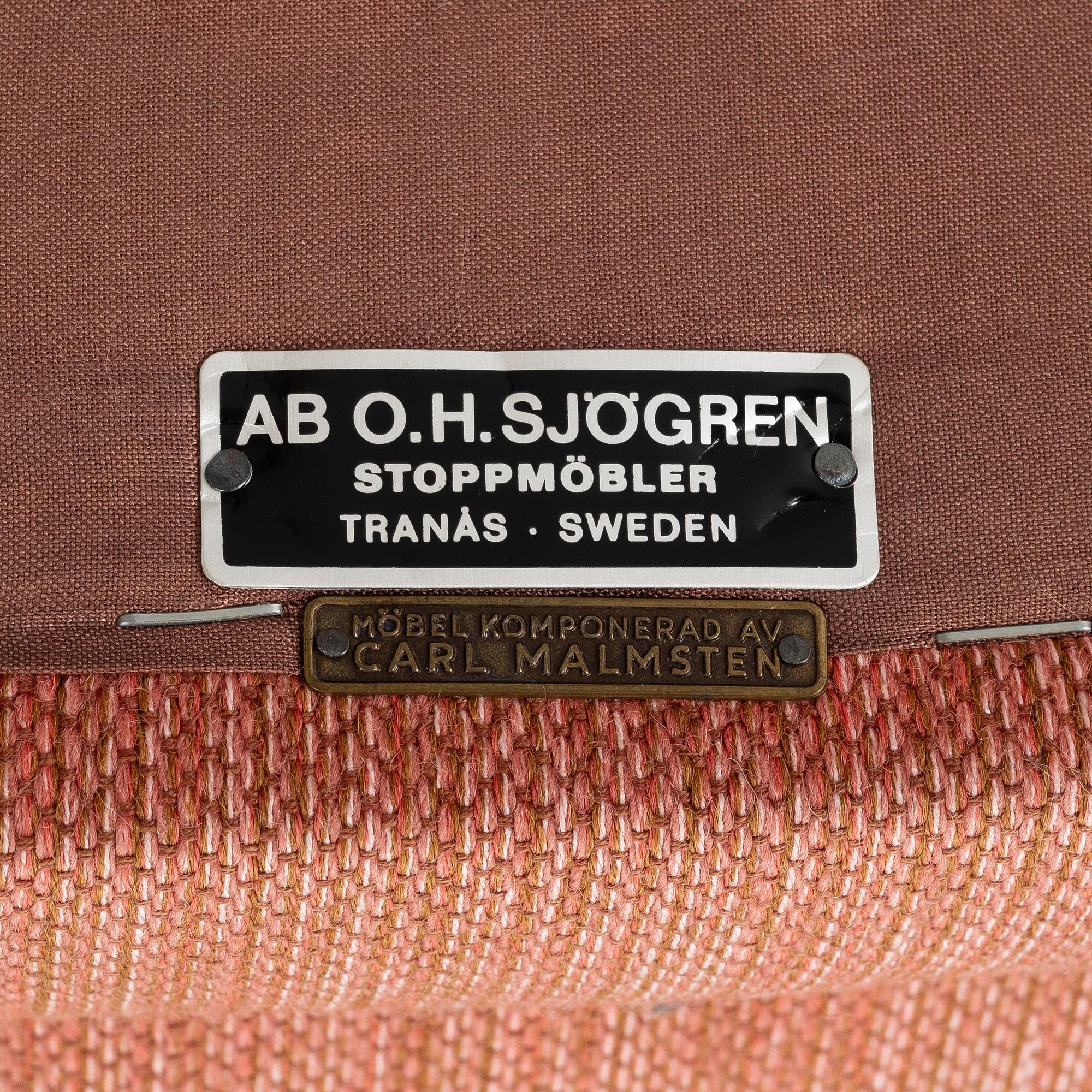 Carl Malmsten, a pair of 'Samsas' armchairs, AB OH Sjögren, Tranås.