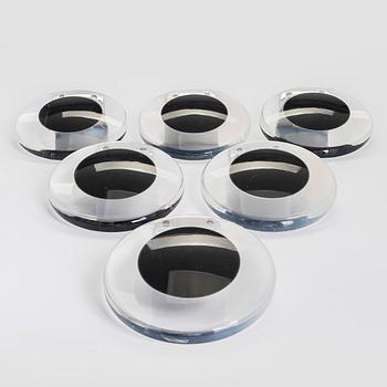 A set of six 1960s door handles, model 203, manufacturer Primo Finland.