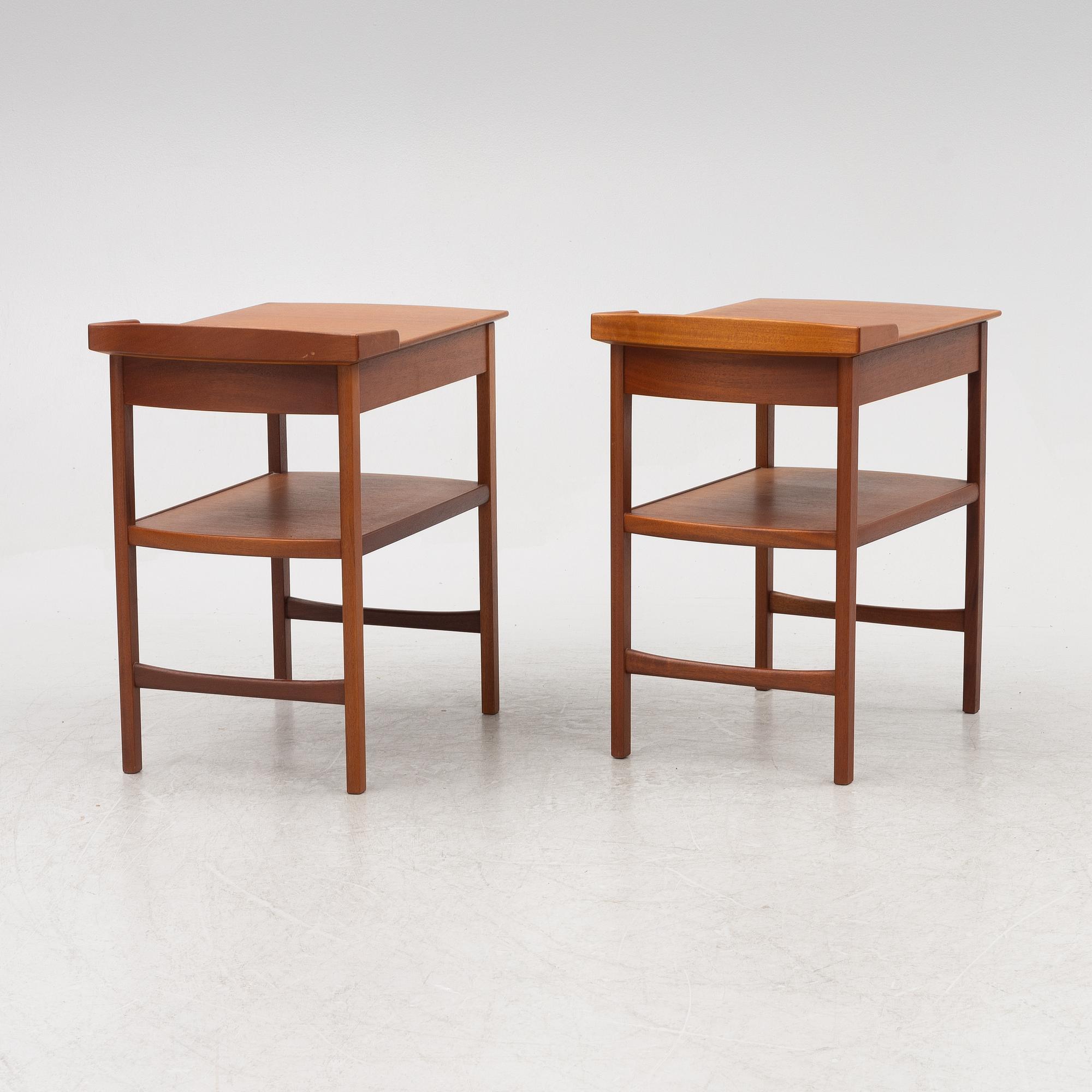 Carl Malmsten, a pair of 'Birgitta' bedside tables, Bodafors 1964.