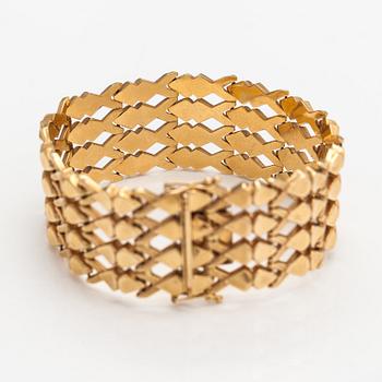 Rannekoru, 14K kultaa. Tuontileimattu Helsinki 1970.