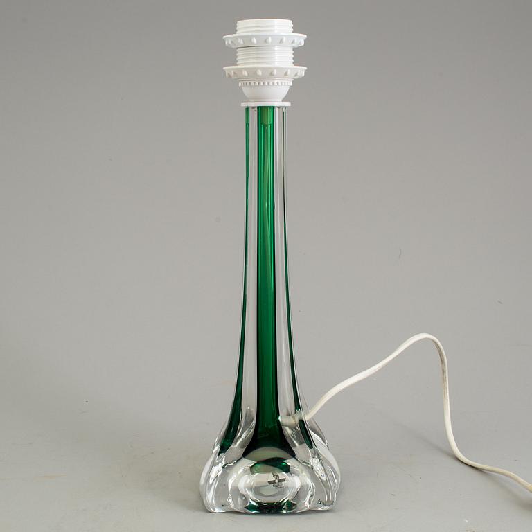 A glass table lamp, Flygsfors glassworks, 1960´s.