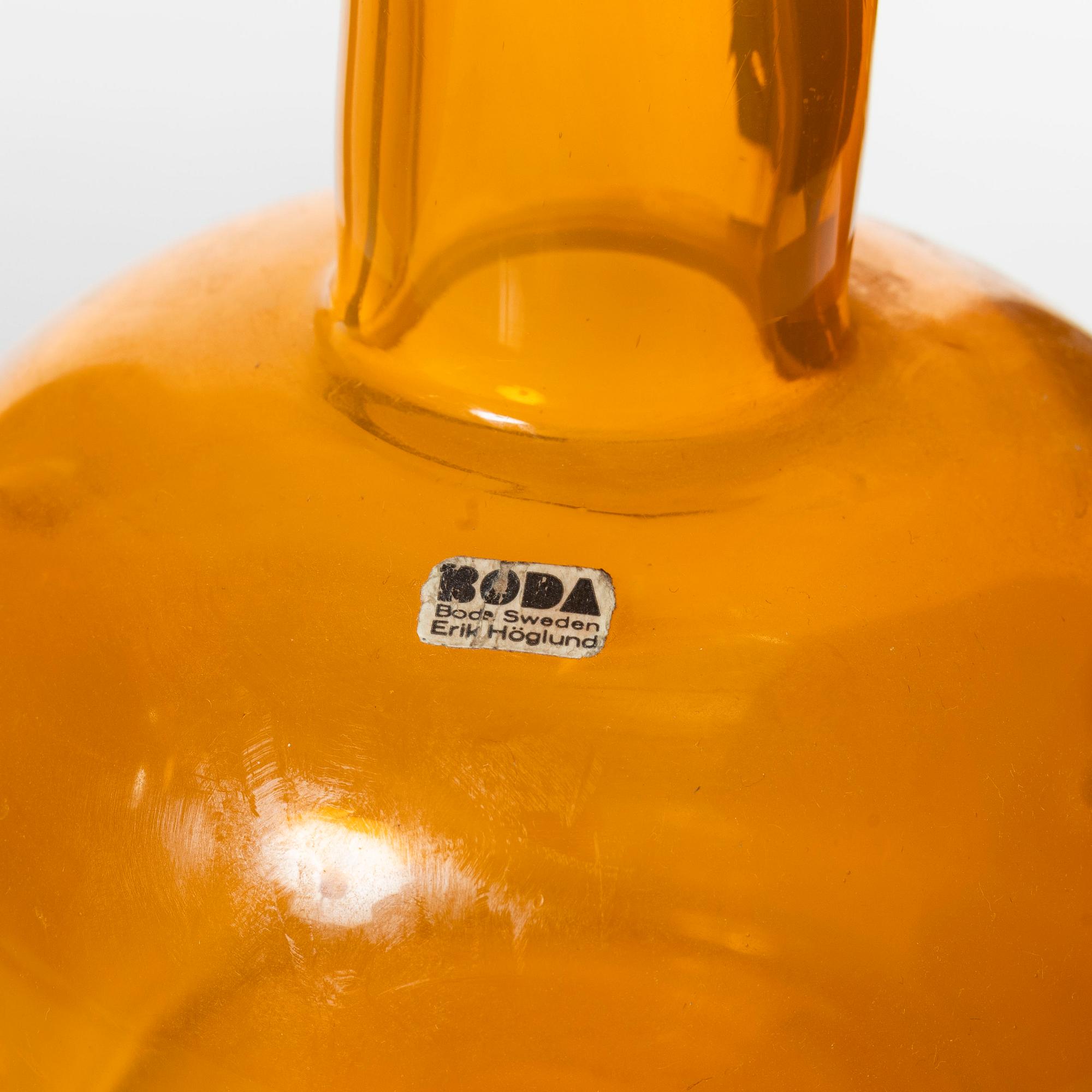 Erik Höglund, a set of nine glass vessels, Boda.