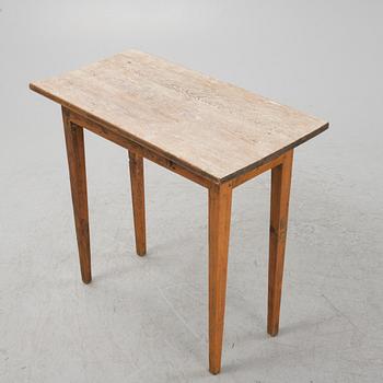 A pinewood table with a drawer, 18th/19th Century.
