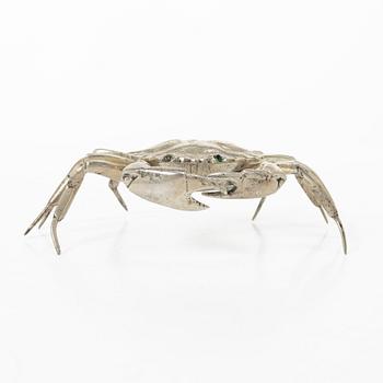 Saltkar/dosa, i form av krabba, silver, Spanien, 1900-tal.