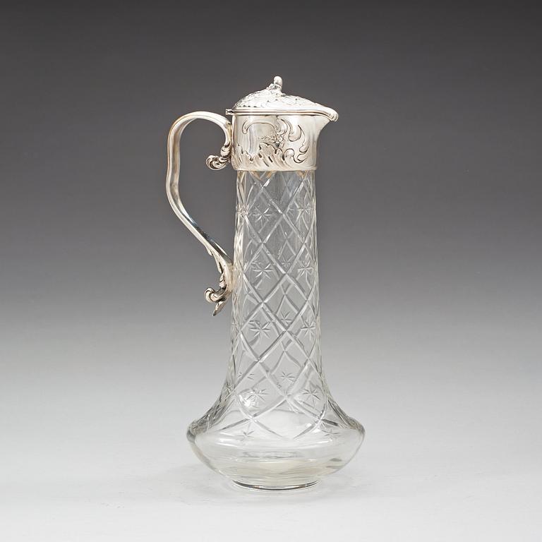 A Swedish 20th century parcel-gilt and cut glass decanter, marks of W.A. Bolin, Stockholm possibly 1918.