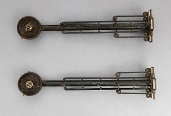 VÄGGLAMPOR, 1 par, smide och förkromad metall, art déco, 1900-talets första hälft.