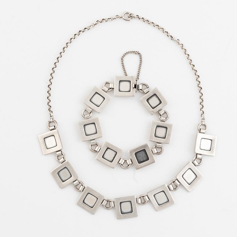 Victor Janson, silver necklace and bracelet.