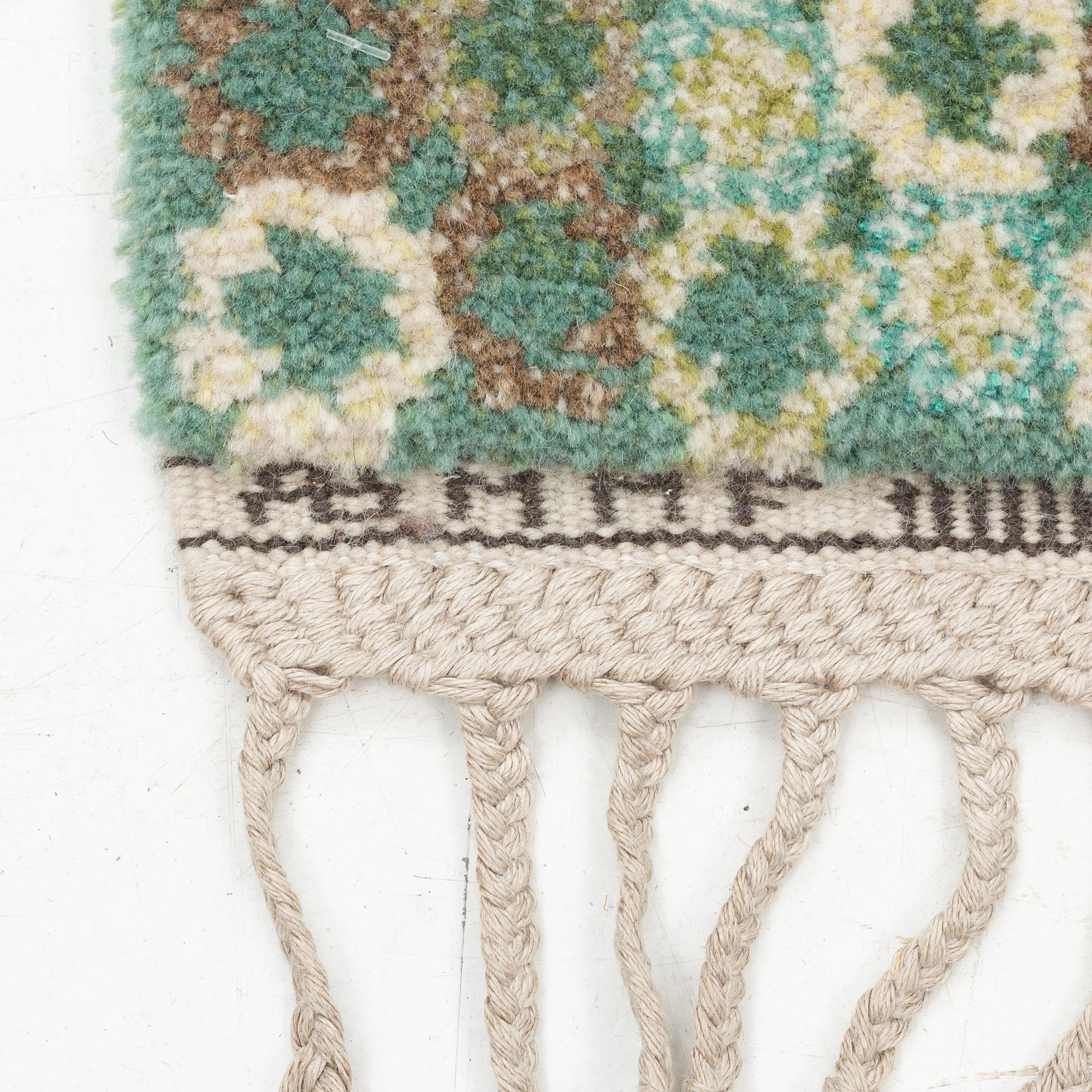 Barbro Nilsson, a carpet, "Gröningen ljus", knotted pile, ca 129 x 74 cm, signed AB MMF BN.