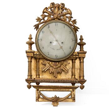 Wall-mounted clock, late Gustavian, Stockholm.