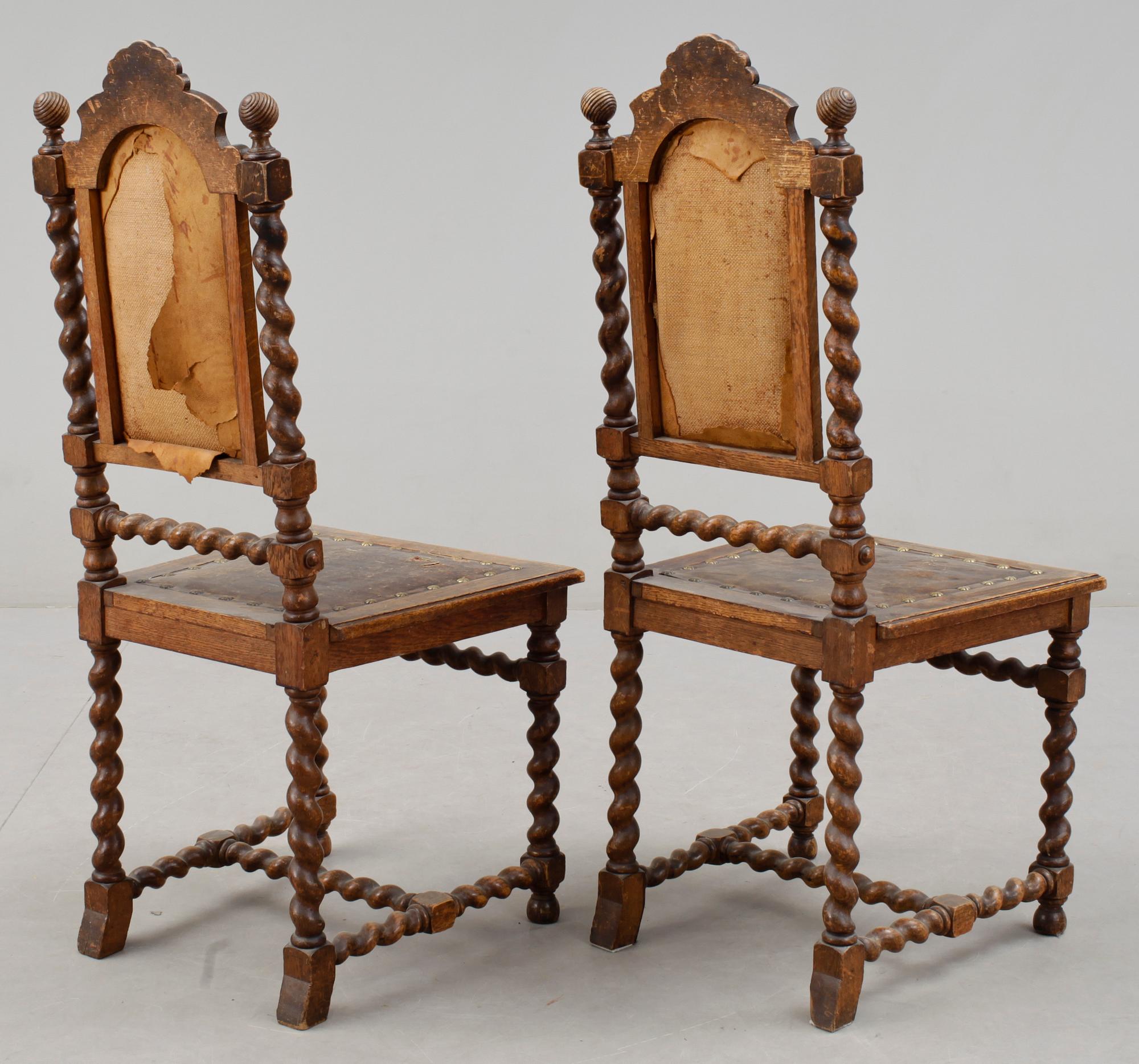 STOLAR, ett par, nybarock, 1800-talets slut.