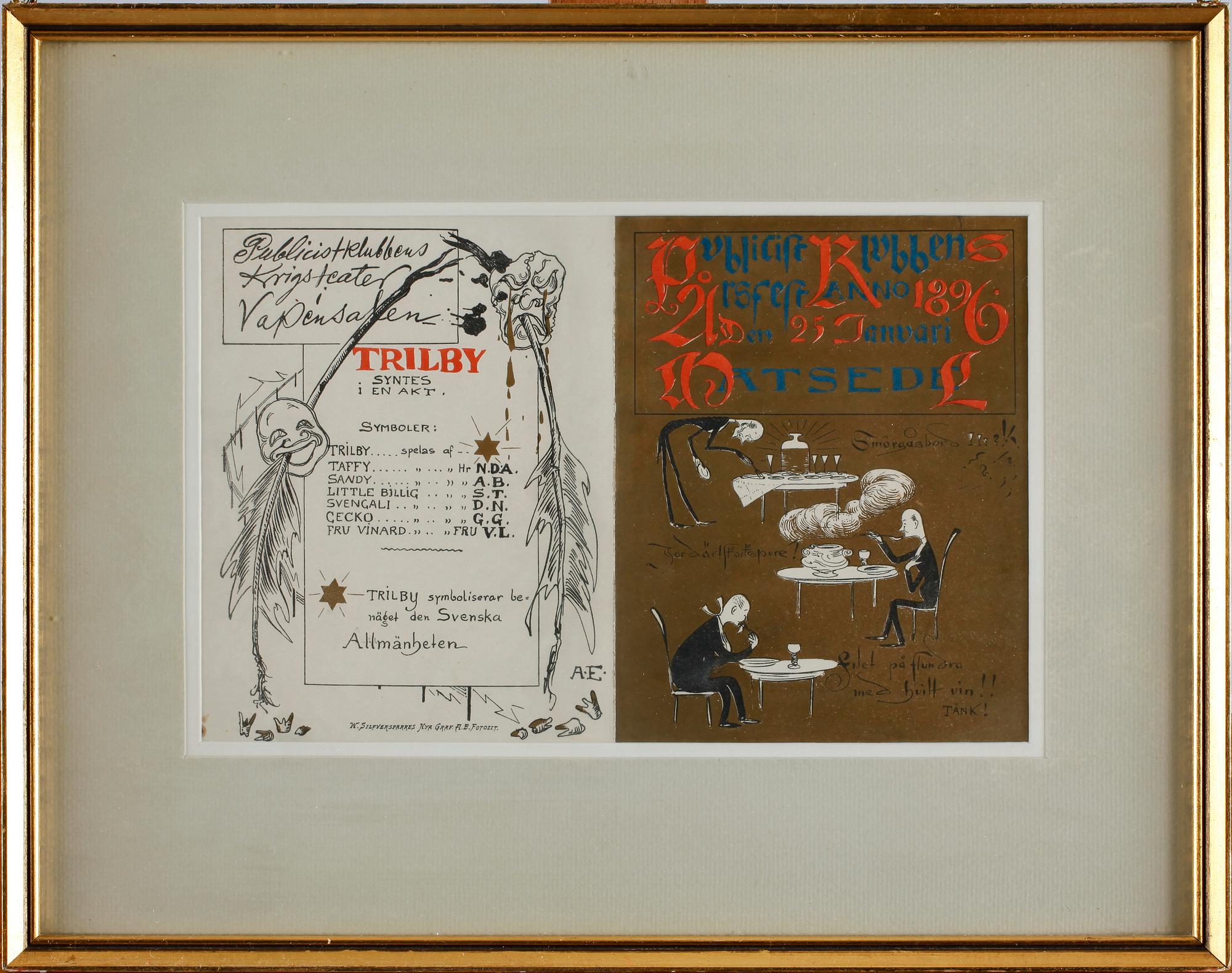 ALBERT ENGSTRÖM, grafiska blad, 7 st, 1895-1901.