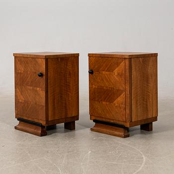 Bedside tables, a pair, Art Deco, first half of the 20th century.