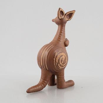 Lisa Larson, a stoneware figurine in two parts, 'Känguru', Gustavsberg, in production 1966-1979.