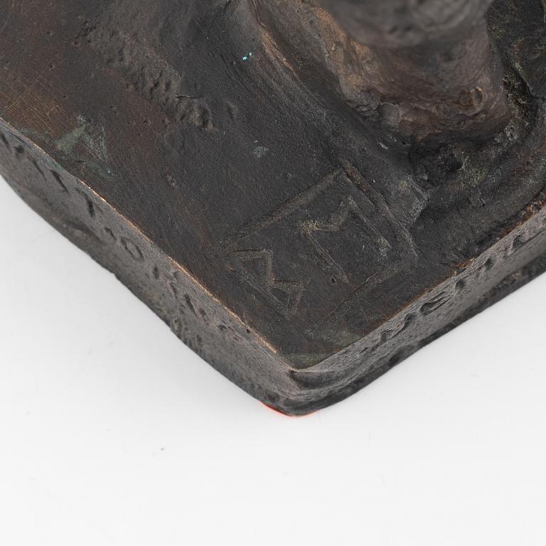 Bror Marklund, skulptur, signerad, brons, höjd 21,5 cm.