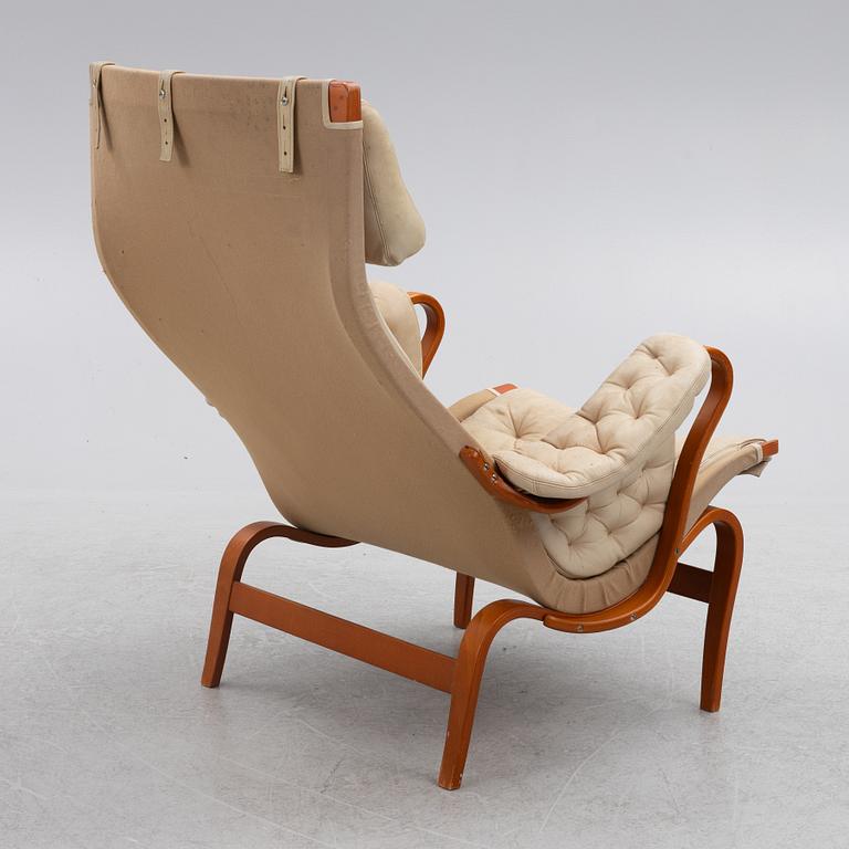 Bruno Mathsson, armchair with footstool, "Pernilla", DUX, late 20th century.