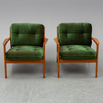 A pair of 'USA 75' easy chairs by Folke Ohlsson, Dux.