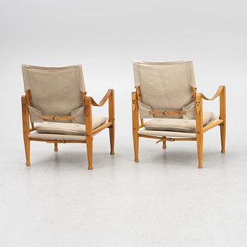 Kaare Klint, a pair of "Safari Chair", second half of the 20th Century.