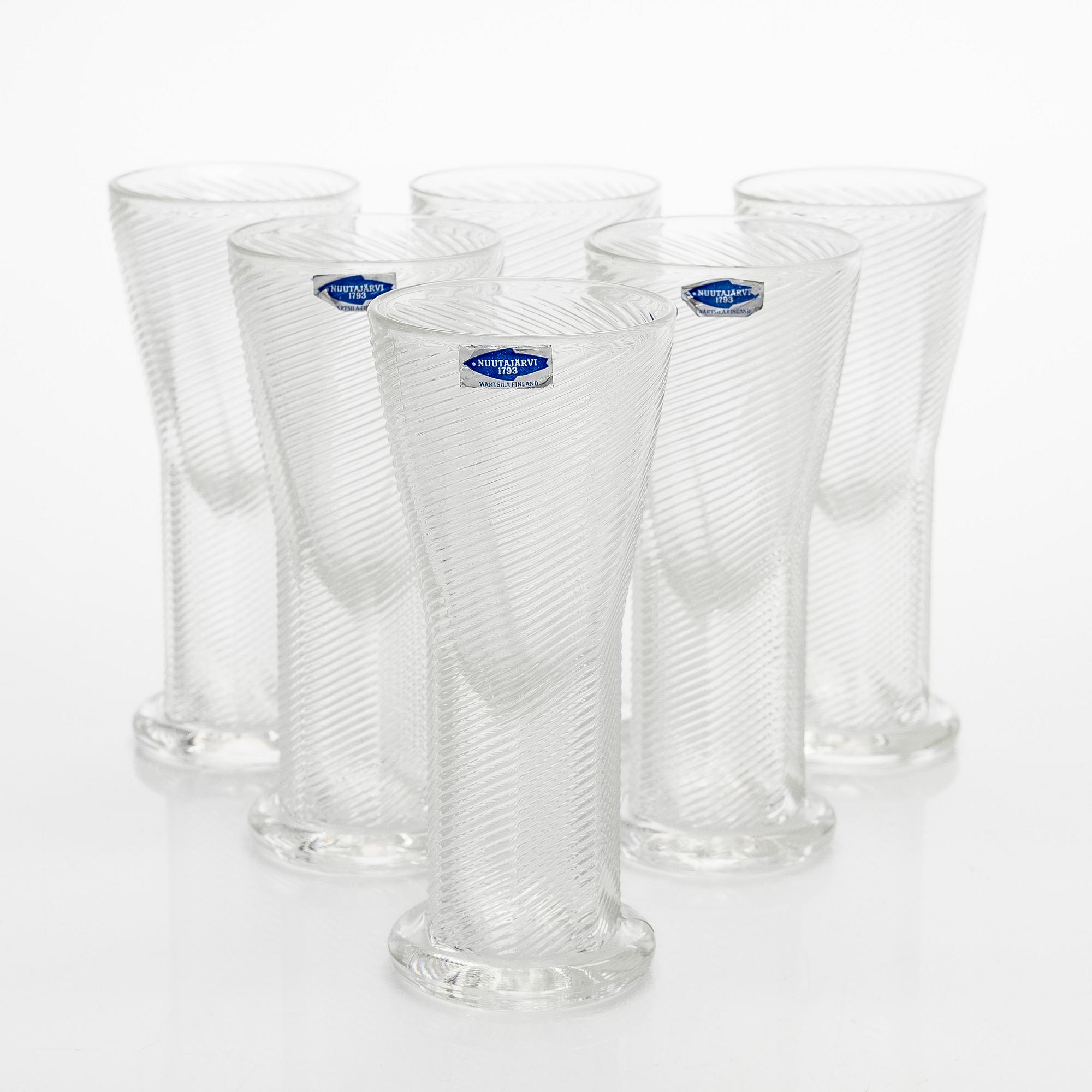 Kaj Franck, a set of six 'Delfoi' goblets, Nuutajärvi. Designed 1976, in production 1980-1981.