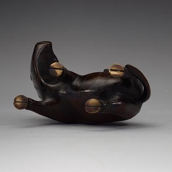 SKULPTUR, brons. Qing dynastin (1644-1912).