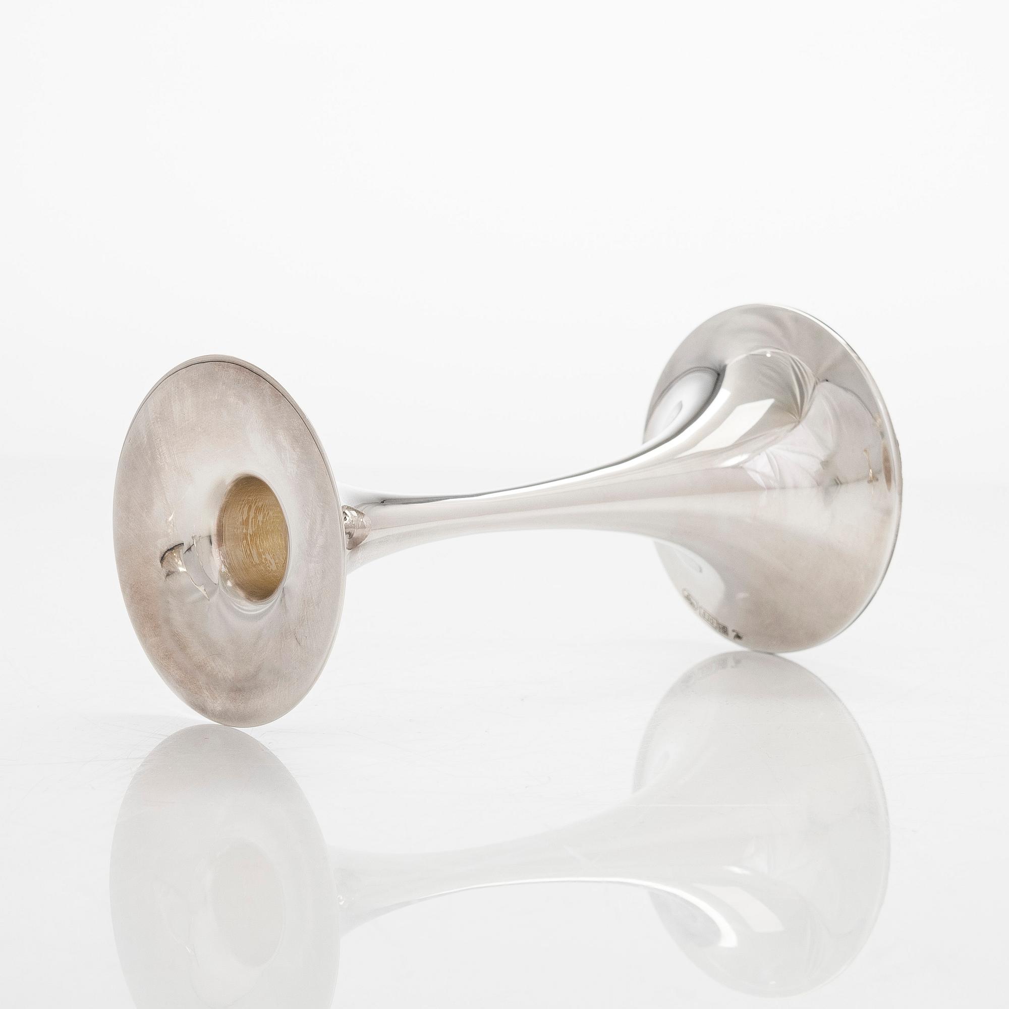 Tapio Wirkkala, five silver candlesticks, "Trumpetti", Kultakeskus, Hämeenlinna 1992-2012.