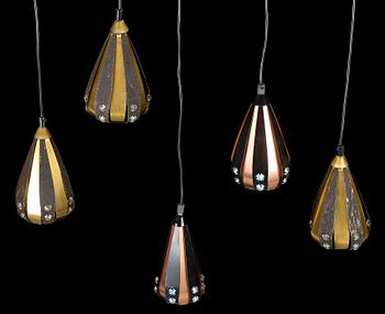 LAMPOR, 5 st, design Werner Schou för Coronell Electro, Danmark, 1960-70-tal.