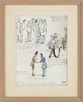 Fritz von Dardel · FRITZ VON DARDEL, delvis akvarellerad teckning, dat 1841.