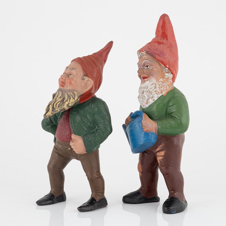 A pair of garden gnomes, second half of the 20th Century.