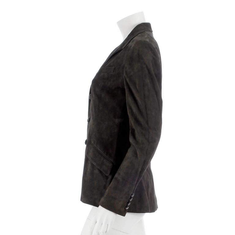 RALPH LAURE, a grey suede jacket, size 8.