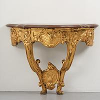 A presumably danish gilt-gesso console table, later part 18th century.