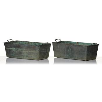 Swedish Grace, a pair of bronze planters, 1920s-1930s.
