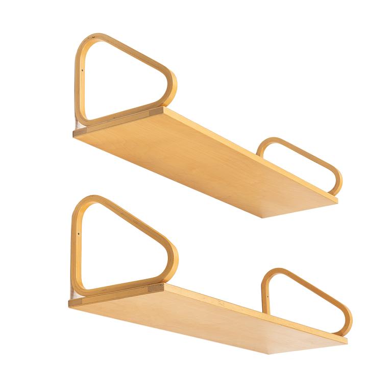 Alvar Aalto, a set of two model 112b shelves from Artek, Finland, later part of the 20th Century.