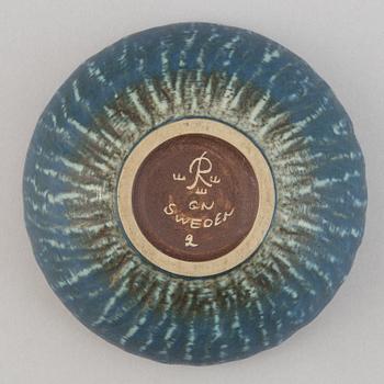 Gunnar Nylund, a set of five stoneware vases, a jug and a bowl, Rörstrand, 1950's/1960's.