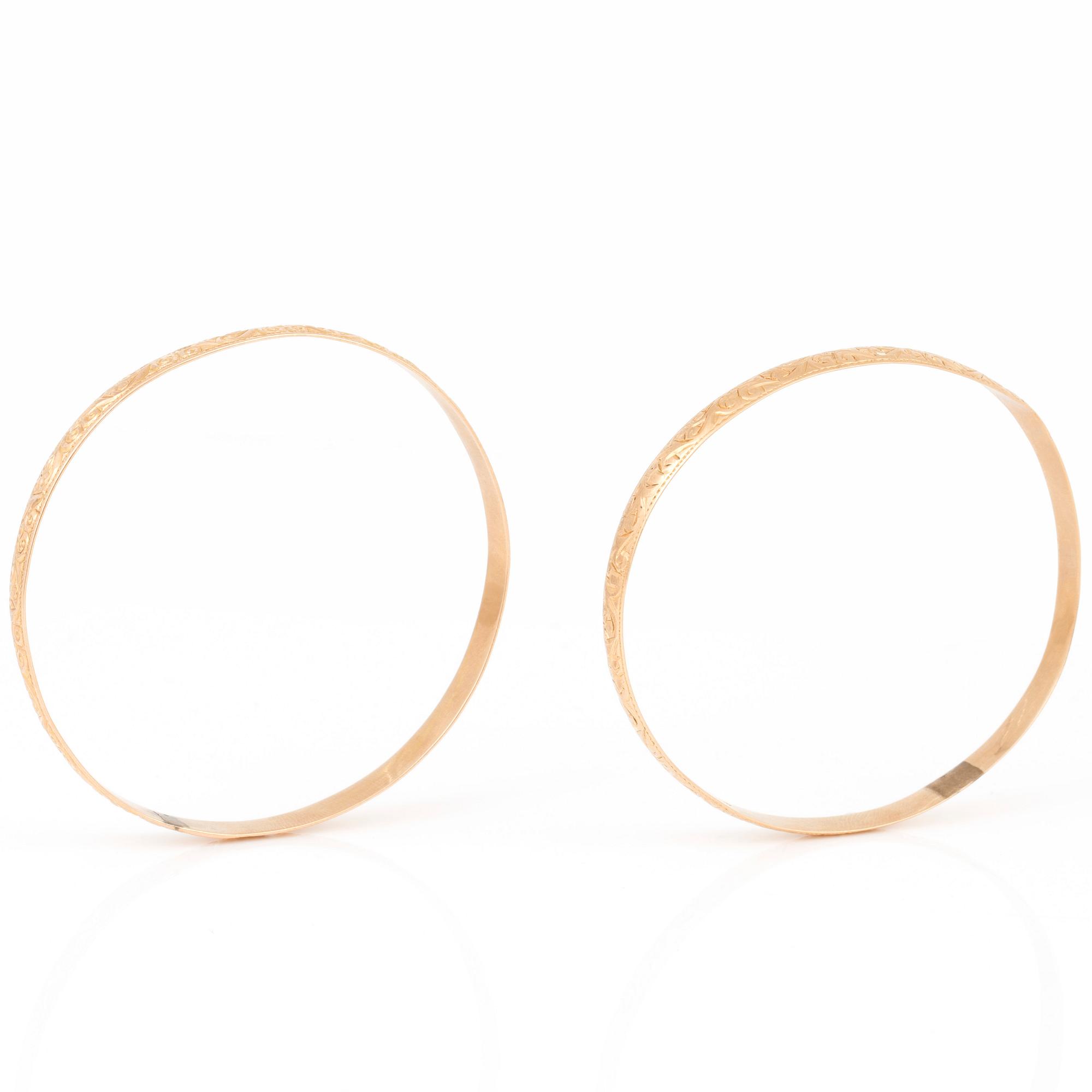 ARMRINGAR, 2 st, 14k guld.