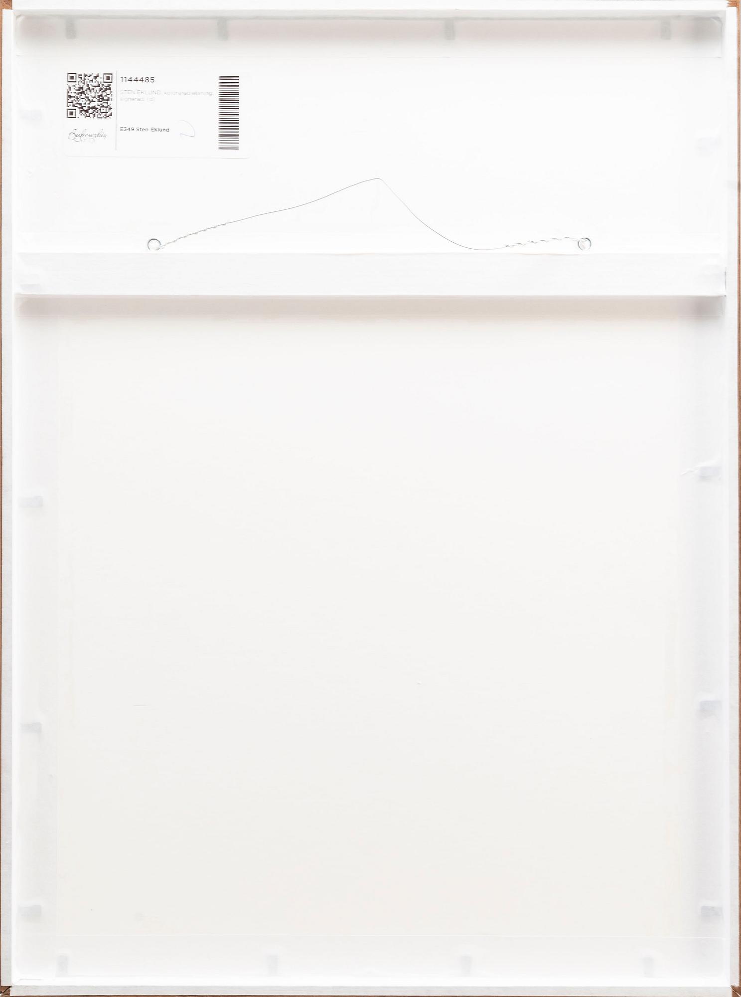 STEN EKLUND, hand colored etching, signed.