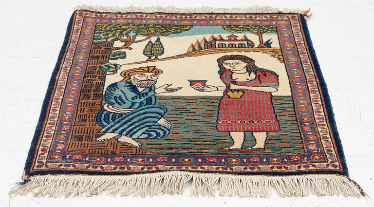 Rug, Keshan, Keshan, Dabir, approx. 64 x 54 cm.