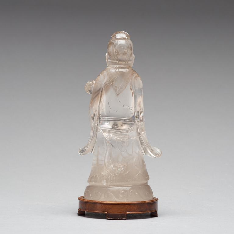 A rock chrystal figure of Shoulau, late Qing dynasty.