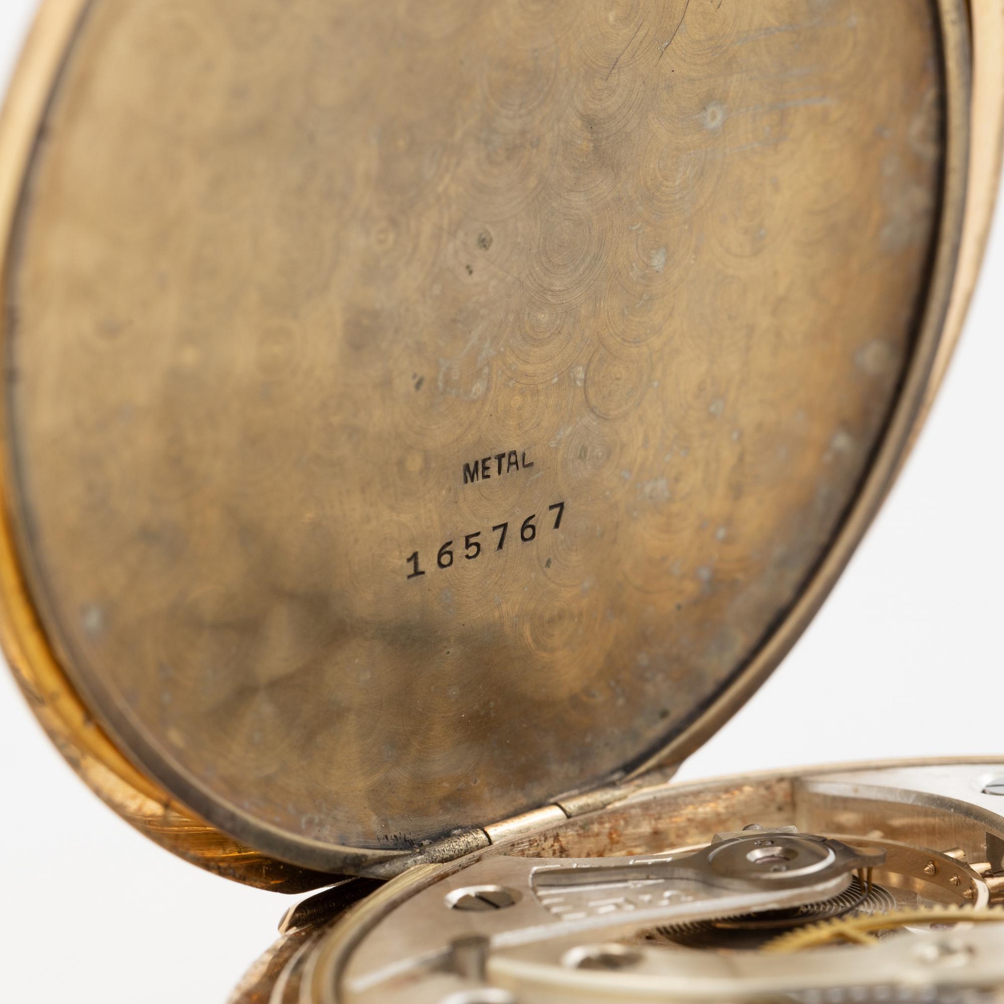 Pocket watch, hunter case, 50.5 mm, “Boliden Guld”, 14K.