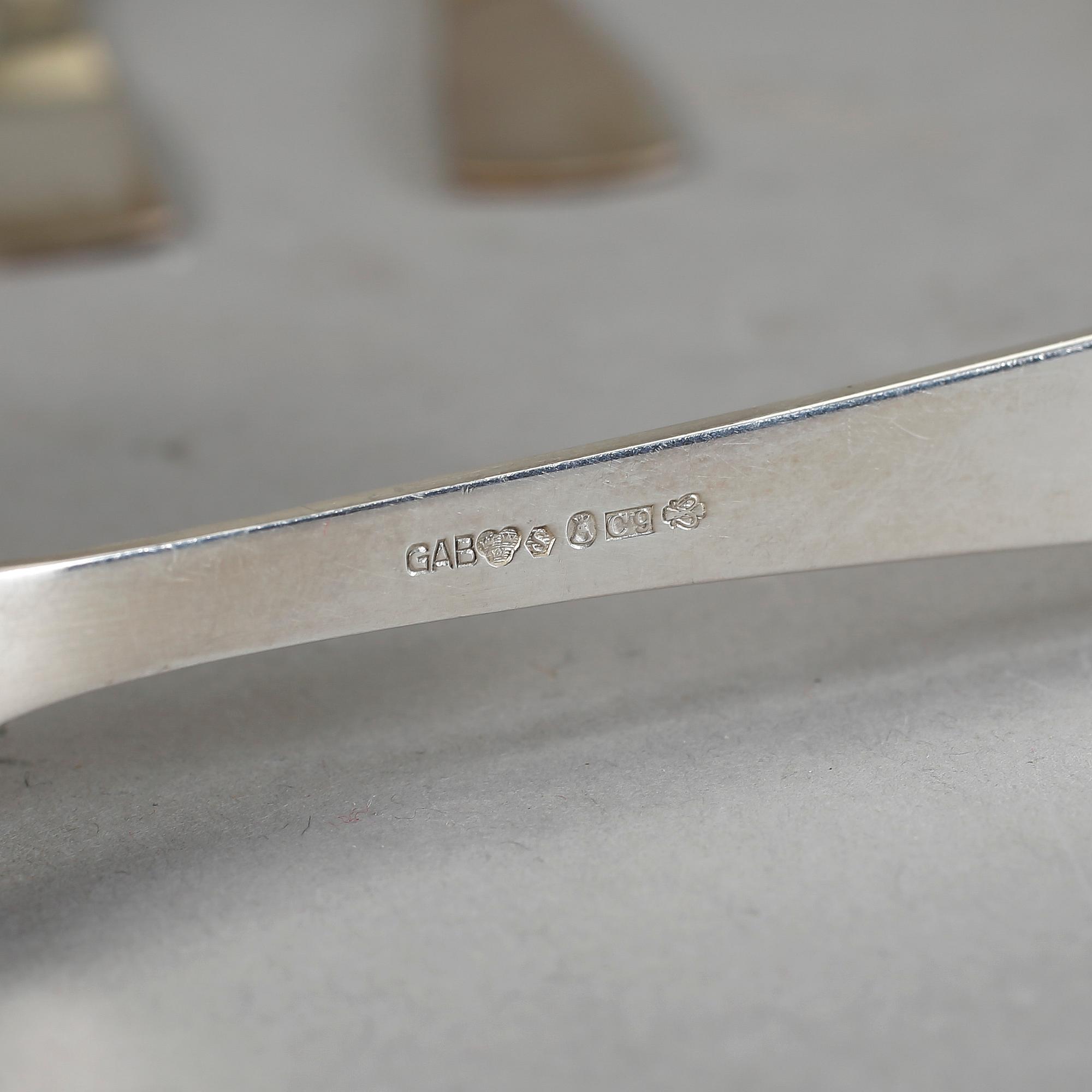 MATBESTICKSSERVIS, 45 delar, silver, "Rosenholm". Bl a GAB Stockholm 1957. Tot ca 2030 g.