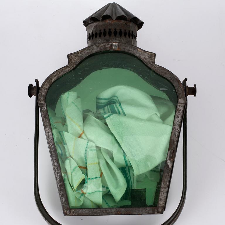 LYKTA, tenn och glas, 1800-/1900-tal.