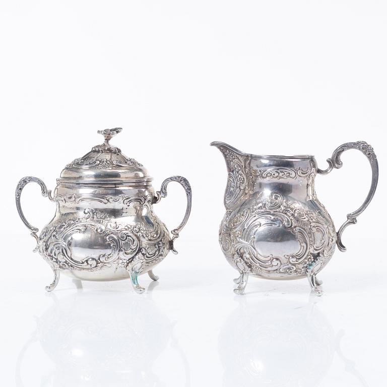 A creamer and sugar bowl, silver 830, Germany, mid-20th century.