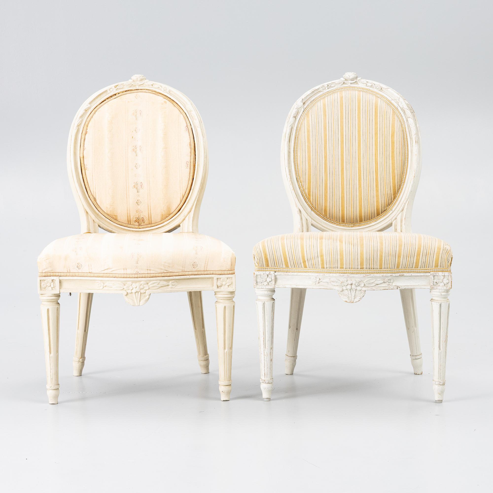 Stolar, ett par, Stockholmsarbeten, sent 1700-tal, Gustavianska.