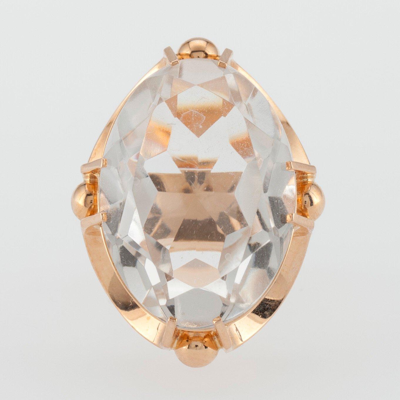 Elis Kauppi, RING, 14K guld, bergskristall, Kupittaan Kulta 1973.