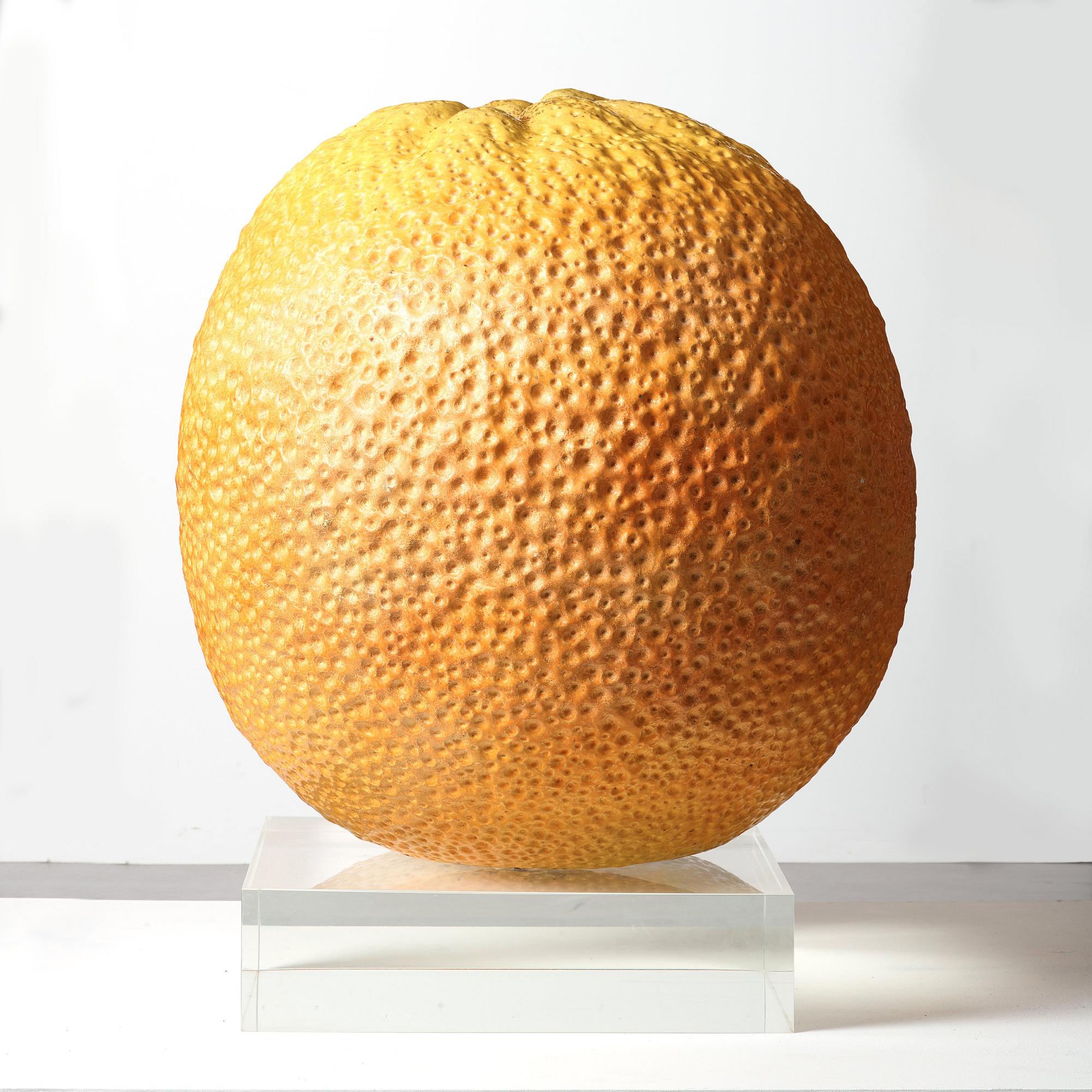 Hans Hedberg, a monumental faience sculpture of an orange, Biot, France.
